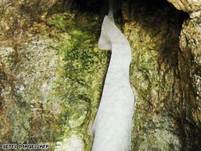 Image of Shiva from natural ice is melting