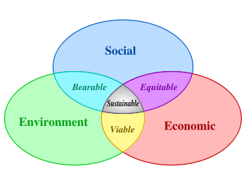 Sustainable development schematic by the United Nations