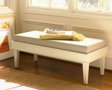 Wooden bench in waiting room