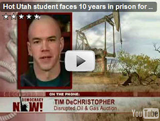 Tim DeChristopher performed a classic act of civil disobedience; are 10 years in prison in store for him? Click to see the video