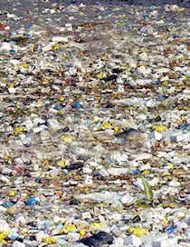 Plastic pollution as seen in the ocean