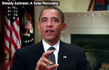 Barack Obama speaks about economic recovery and funding of solar energy research and development; click to see the video