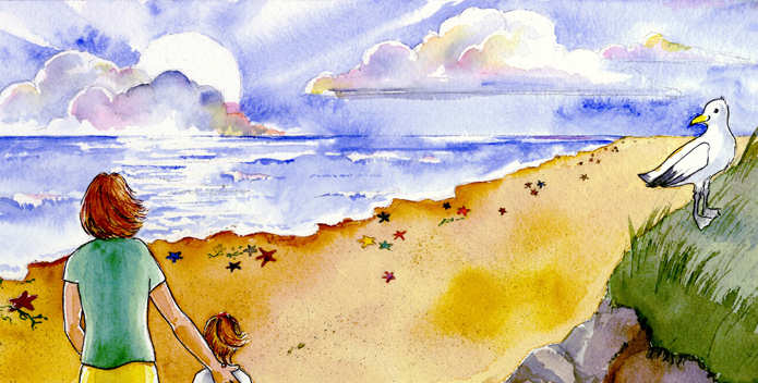 Walking on the beach (courtesy of Kickstarter.com)